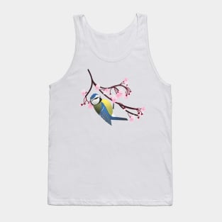 Blue tit and cherry blossom Tank Top